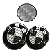 Afauto 7pcs BMW Black/Silver Carbon Fiber Style Emblem Logo Badge Set 73/82mm