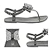 iFANS Women Shiny Rhinestone Bow Dress Flat Gladiator Sandals Thongs Sandals