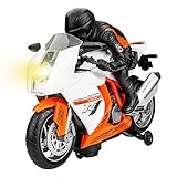 GP TOYS Kids Electric Toy Motorcycle Toddler Bump and Go Car with Flashing Lights and Music