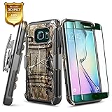 Galaxy S7 Edge Case with Full Coverage Screen Protector 3D PET, NageBee Belt Clip Holster Heavy Duty Shockproof Kickstand Dual Layer Combo Rugged Armor Durable Case for Samsung Galaxy S7 Edge -Camo