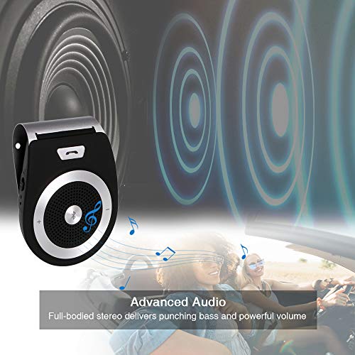 Bluetooth Speakers for Car Hands-Free Speakerphone Bluetooth 4.1 Wireless Car Kit Stereo Music Receiver for Safely Driving with Siri Google Assistant Voice Command - Thumbnail 3