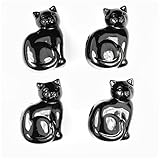 BEADTIN Black Opaque 25mm Cat Pony Beads (24pc)