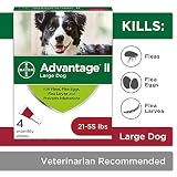 Flea and Lice Treatment for Dogs, 21 - 55 lb, 4 doses, Advantage II