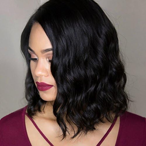 SG Hair 150% Density Short Bob Brazilian Virgin Human Hair Wavy Lace Front Wigs With Baby Hair For Black Women 10inch On Sale