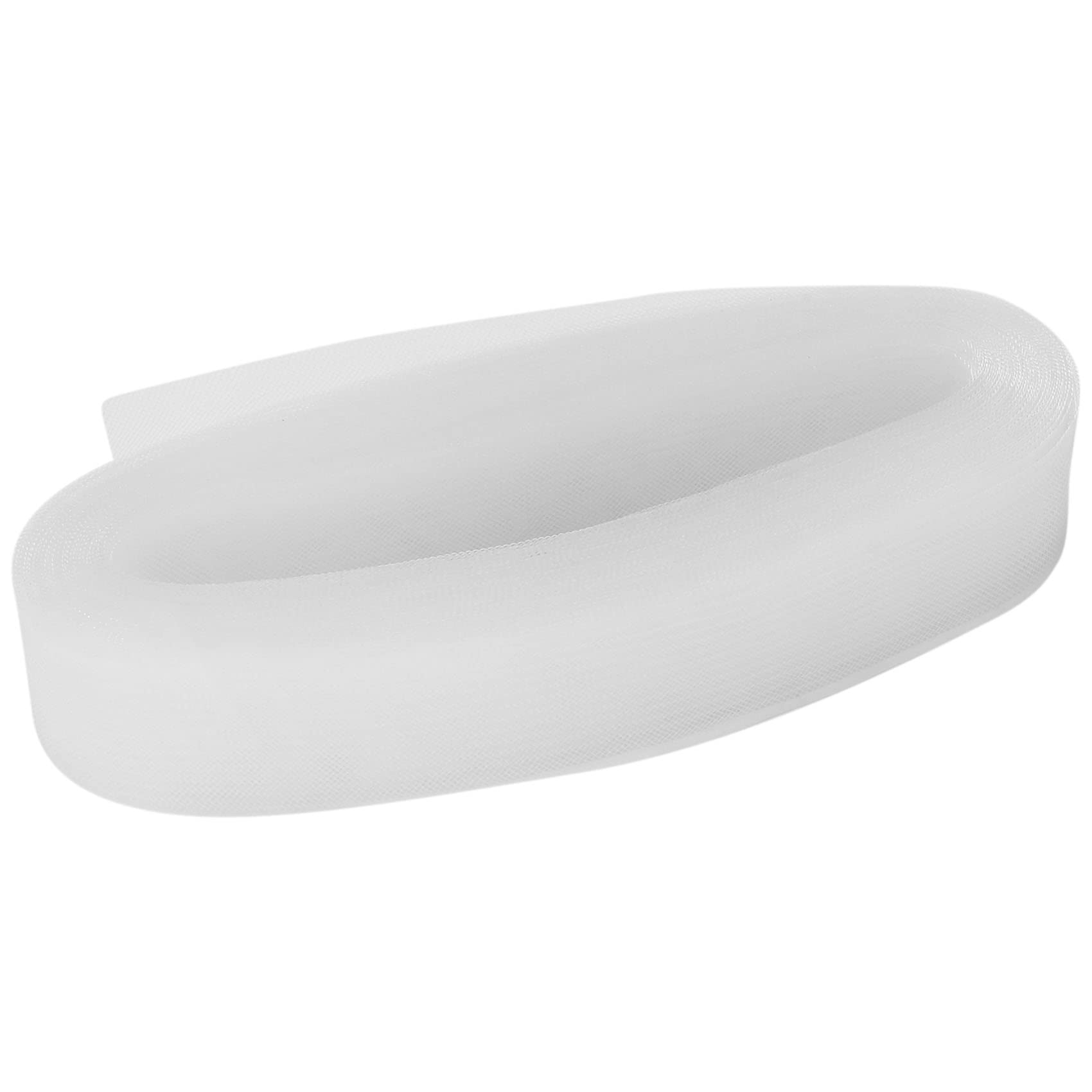 Hacbop 50mm 50Yards Flat Stiff Plain Hard Crinoline Horsehair Mesh Braid for Wedding Dress/Hat Sewing Accessories-White