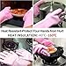Wash Cleaning Gloves with Sponge Scrubbers, Rubber Scrubbing Gloves for Dishes, Reusable Silicone Scrubbing Gloves for Washing Kitchen, Bathroom,Car & More (Pink)