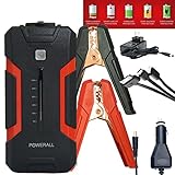 Powerall XL3 SUPREME 1000A Portable 16,000 mAh Lithium Car Jump Starter with Power Bank, LED Flashlight and Carrying Case + NEW TITAN CLAMPS and TUFF Carrying Case
