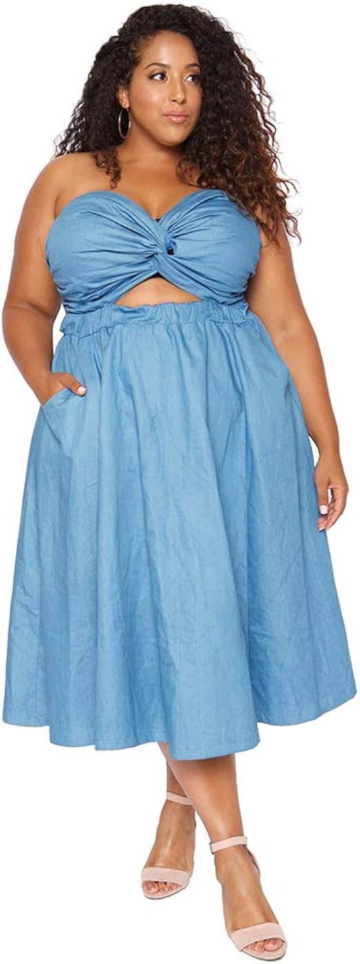 denim wrap dress plus size