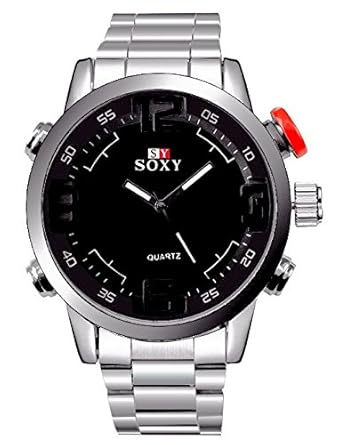 Analogue Black Dial Men's Watch- I018Silver