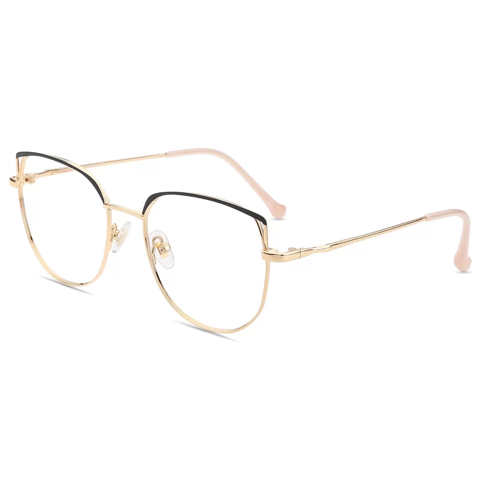 Firmoo Blue Light Blocking Glasses Women, Cat Eye Anti Glare Computer Glasses Reduce Headaches, Blue Light Protection Glasses Gold