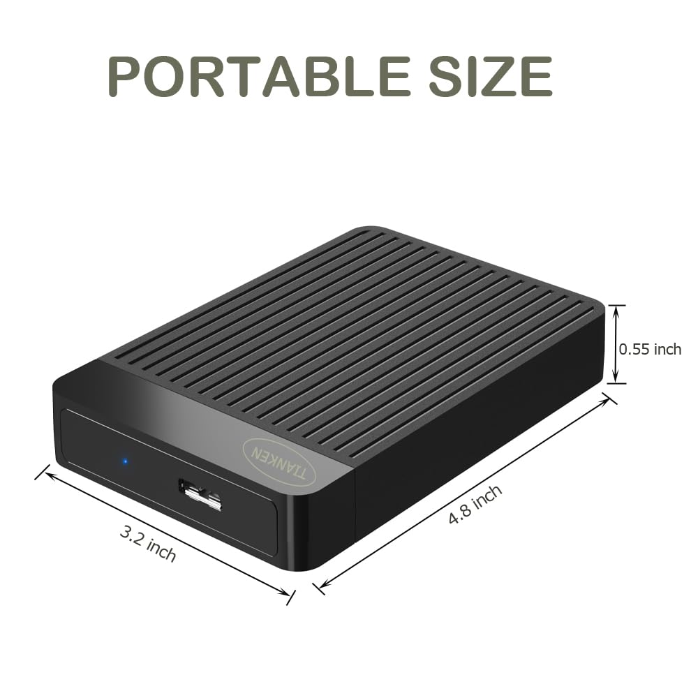 1TB Ultra Slim Portable External Hard Disk Drive 2.5'' USB 3.0 HDD Storage for Mac, PC, Laptop, PS4, Xbox one