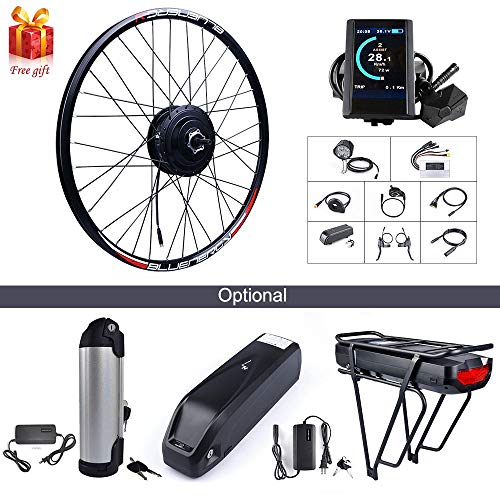 BAFANG 48V 500W Rear Hub Motor Kit Electric Bicycle Conversion Kit for Bikes 700C Wheel (500C Display, 48V 12Ah Shark Battery and Charger)