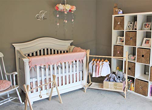 Clothing Rack, Nursery Decor, Dress Up Station, Kids Clothing Storage, FOLDS UP, 40x38 inch Tall Wooden Rack with Canvas Storage Shelf - Thumbnail 2