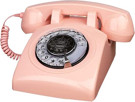 Amazon Com Pink Telephones Telpal Corded Telephone Classic Rotary Dial Home Phones Antique Vintage Phone Of 1930s Old Fashion Business Telephone Home Office Decors Office Products