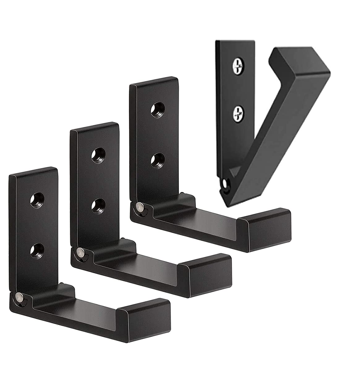 margueras 4pcs Folding Foldable Wardrobe Clothes Hook Bathroom Hook, Black