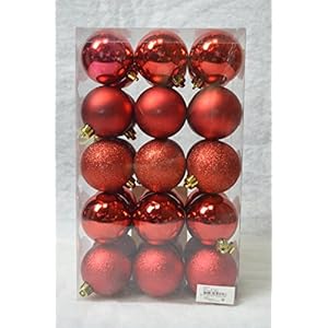 Decoris 30 kerstboom Baubles Decoraties 60MM – Kerstmis Rood 340710 door Decoris