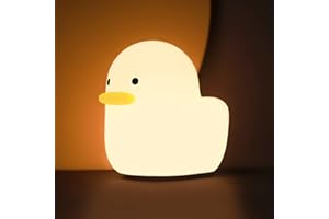 UNEEDE LED Benson Night Light, Cute Duck Animal Silicone Nursery Night Light Rechargeable Table Lamp Bedside Lamp with Touch Sensor for Baby Girls Women Bedrooms, Living Room