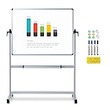 VIZ-PRO Double-Sided Magnetic Mobile Whiteboard, 48
