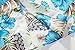 SSLR Men's Flower Casual Button Down Short Sleeve Shirt (Large, Blue Hibiscus)