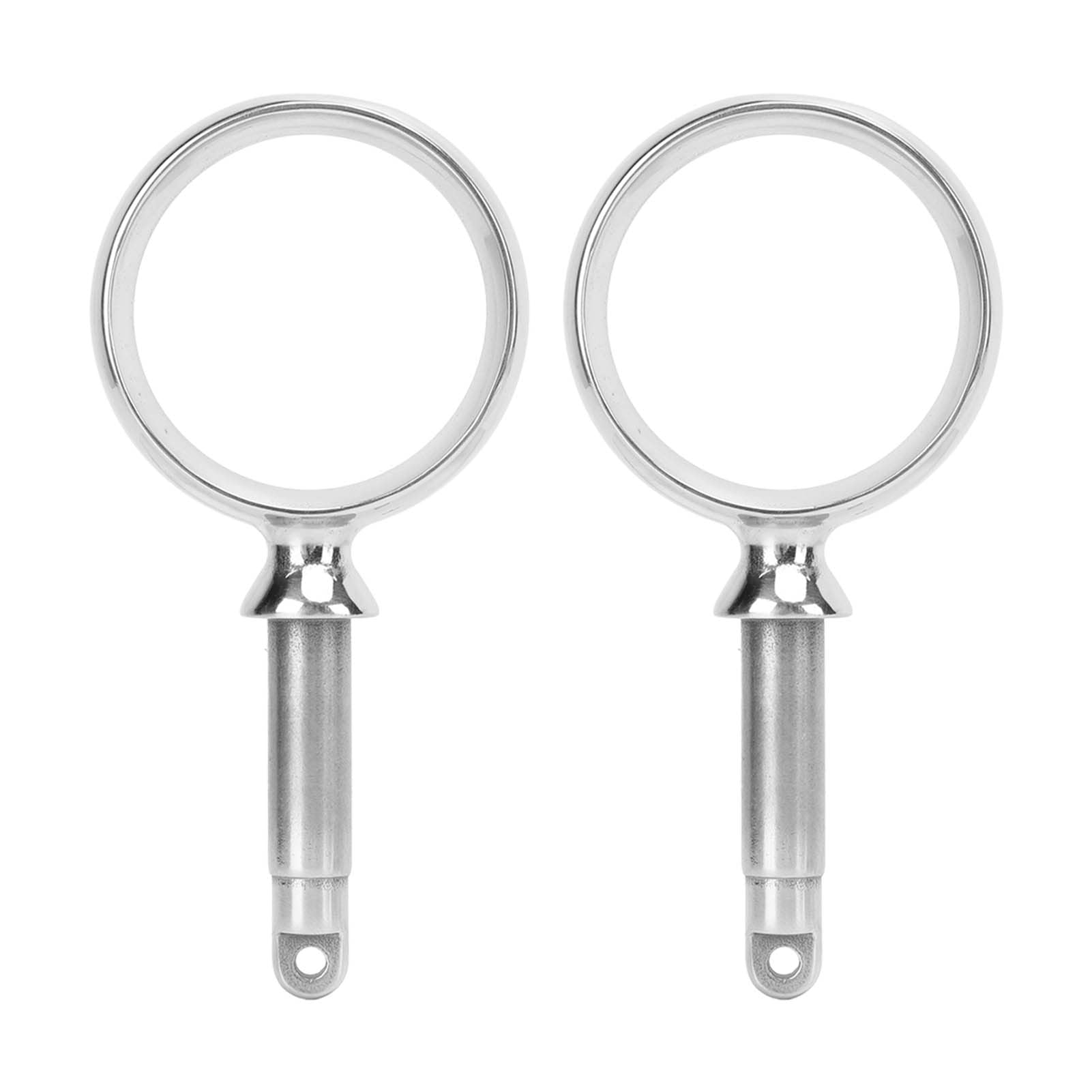 1 Pair Stainless Steel Round Rowlock, Boat Stainless Steel Oarlock 2 Inch ID Mirror Finish Rowlock Paddle Brackets for Standard Size Paddles
