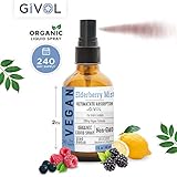 GIVOL (by Logic Remedy) Organic Elderberry Mist-Sambucus Nigra (Extra Strength) Liquid Extract for Kids & Adults - Immune Boost - High Flavonoid Levels - Vegan- Easy Absorption - Non-GMO - 2 oz
