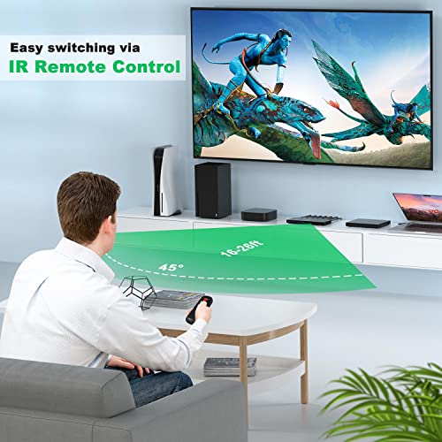 8K Switch 2.1 HDMI 5 in 1 out, AVIDGRAM HDMI Switch 5 in 1 Output 4k 120hz with IR Remote Control, 5 Ports 8K 60Hz Selector Hub Compatible with 8K 48Gbps