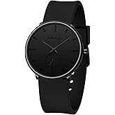 CRRJU Men’s Women Watch Casual Stylish Waterproof Quartz Unisex Wristwatches, Ultra Thin Watches for Men Women, Colorful Silicone Band