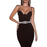 Eiaork Bridal Belt Rhinestone Wedding Dress Belt Crystal Glitter Sash Wedding Waist Belt for Women