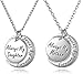 Mom & Daughter Necklace Set for 2 - ''Always My Mother/Daughter Forever My Friend'' Unique Mom/Daughter Matching Moon Pendant Necklaces for Best Mom Ever (Silver, base)
