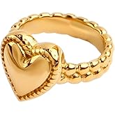 Cute Tiny Heart Rings For Women Dainty Engagement Promise Love Finger Bands Knuckle Thumb Statement Stacking Rings Fashion Comfort Fit Valentine's Day Anniversar Minimalist Jewelry Gifts For Her