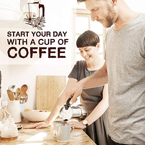 Espressokocher Induktion geeignet Edelstahl Mokkakanne 300ml/ 6 Tassen Espresso Maker Set mit Ersatz-Dichtung Untersetzer Löffel Bürste und Tasche – Bild 3