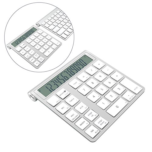Cateck 2-in-1 Aluminum Bluetooth Wireless Smart Keypad & Calculator Combo for Apple Wireless Magic Keyboards[ 2 AAA Batteries Included] - Thumbnail 7