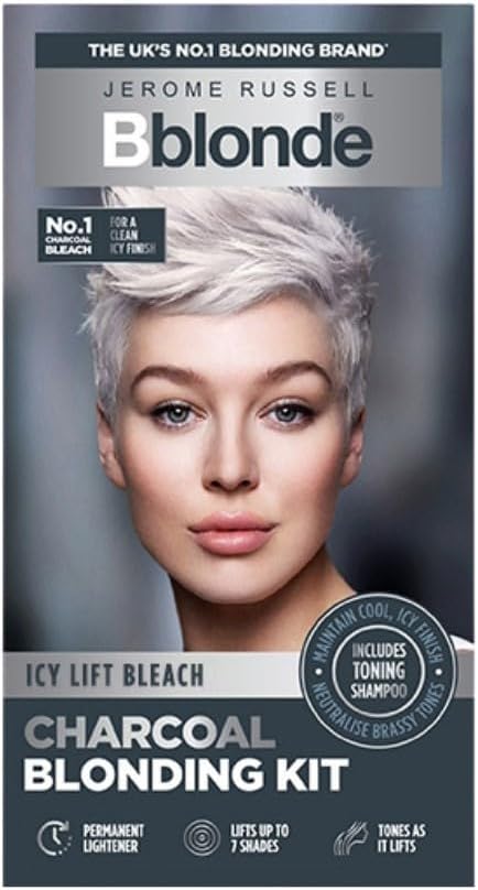 Jerome Russell Bblonde Charcoal Blonding Kit with Black Ice Shampoo &