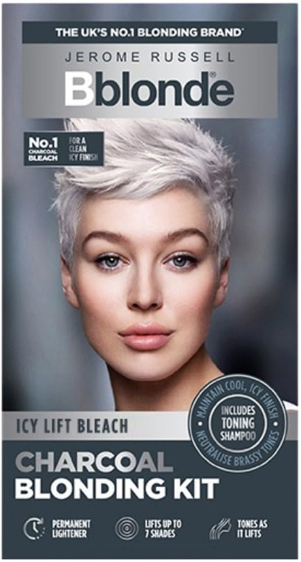 Jerome Russell Bblonde Charcoal Blonding Kit – Toning Bleach Lifts Up To 7 Shades with Activated Charcoal Black Ice Shampoo And Conditioner Included — image 1