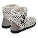 Dearfoams Womens Memory Foam Sweater Knit Bootie Slippers, L, Grey Snowflake