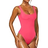 YFANG Women's Sexy Basic Bodysuit Sleeveless Double Lined Slim Fit Tank Tops