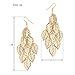 HITTIME One Pair Unique Bohemia Nine Leaves Long Fashion Dangle Earrings For Girls Gold