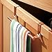 mDesign Decorative Kitchen Over Cabinet Towel Bar - Hang on Inside or Outside of Doors, Storage and Display Rack for Hand, Dish, and Tea Towels - 9