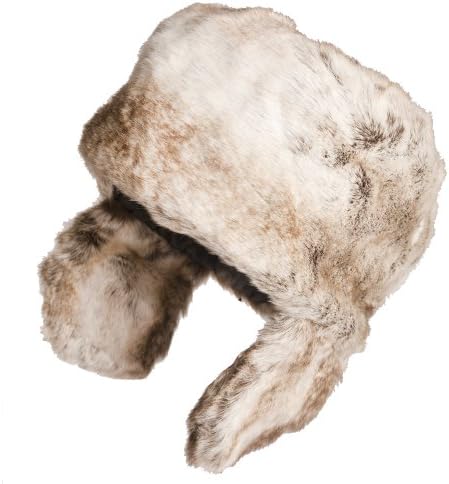 Ladies Beige Mix Faux Fur Cossack Style Trapper hat with Faux Fur Ears in Sizes 58cm or 59cm