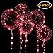 GameXcel LED Light Up Balloons 20 Inch, 6 Pack Clear Bobo Balloons, Glow Fillable Bubble Balloons with 10ft Red LED String Lights for Valentine's Day Birthday Wedding Birthday Pool Party Decoration