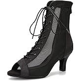 Women Ballroom Dance Boots Latin Salsa Dress Performance Practice Footwear 2.5inch Heels YT20