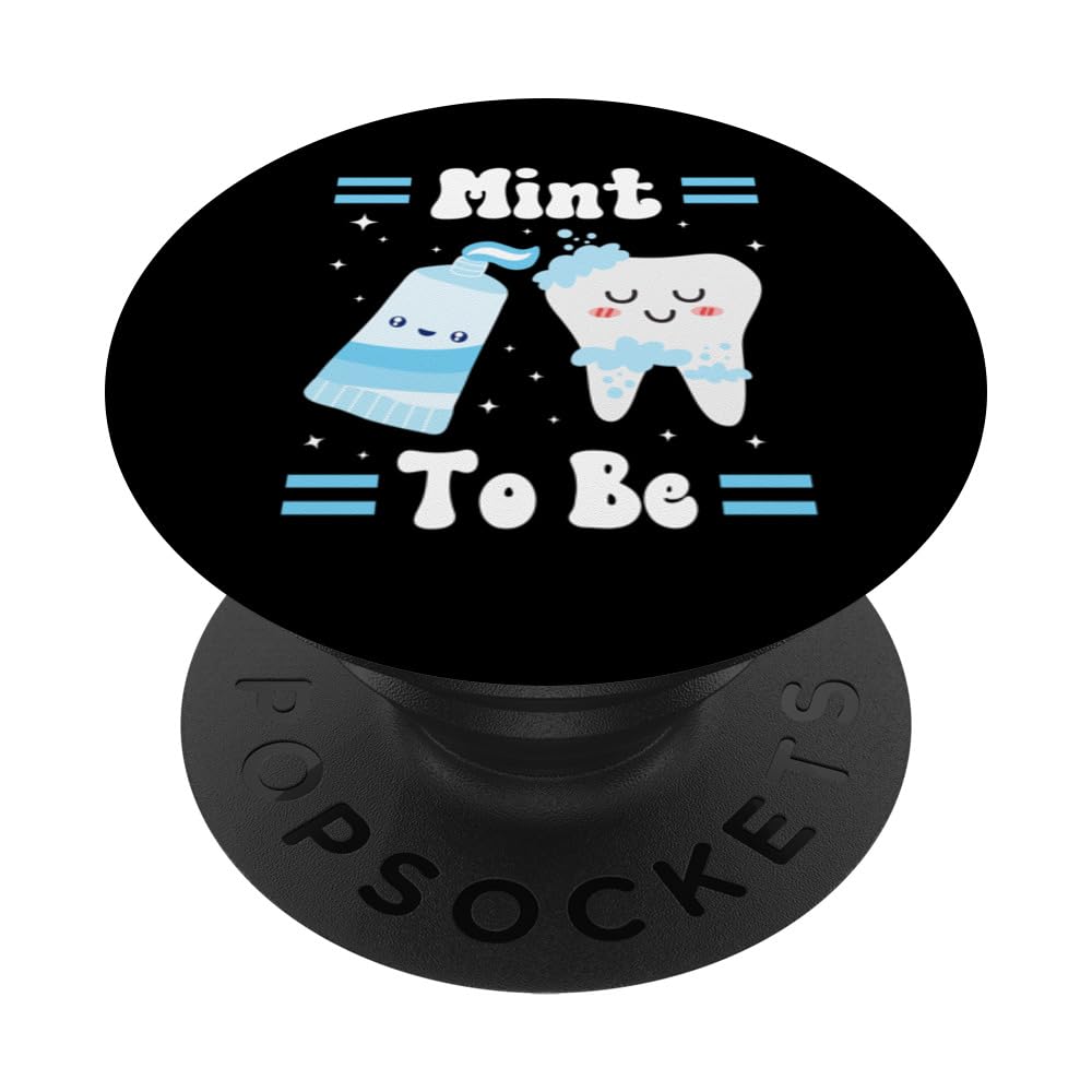 Mint To Be Tooth Funny Dentist Dental Valentine's Day PopSockets Swappable PopGrip
