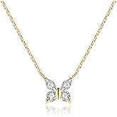 E Butterfly Necklace 14k Gold Plated Cubic Zirconia Butterfly Pendant Choker, Butterfly Jewelry Birthday Anniversary Gifts for Women Her