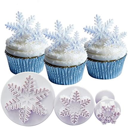 Lot De 3 Flocon De Neige Emporte Pieces Pour Decoration De Gateaux Accessoires De Decoration Tampons Pour Biscuits Napravi Rs