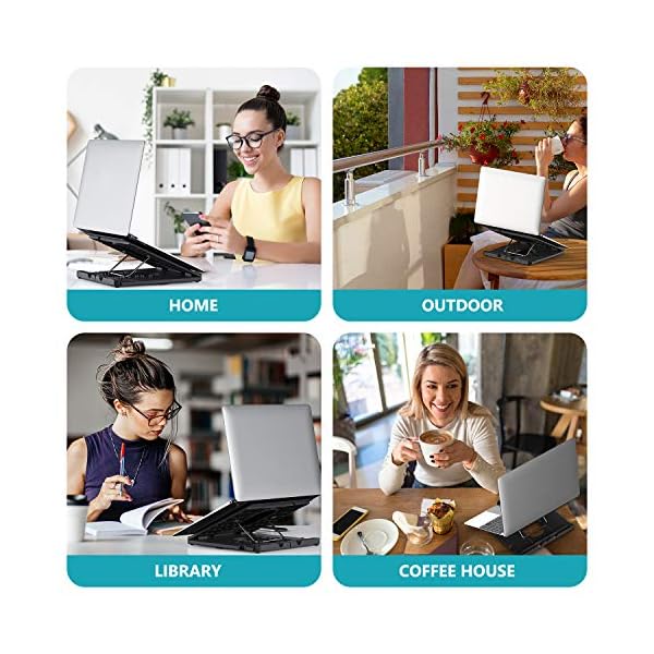 Laptop-Stand-Jelly-Comb-Ergonomic-Notebook-Riser-Desk-9-Level-Adjustable-with-Foldable-Legs-Phone-Holders-and-Cooling-Design-for-Macbook-Tablet-Book-ComputerDesktop-Monitor-Black Laptop Stand, Jelly Comb Ergonomic Notebook Riser Desk 9-Level Adjustable with Foldable Legs, Phone Holders and Cooling…