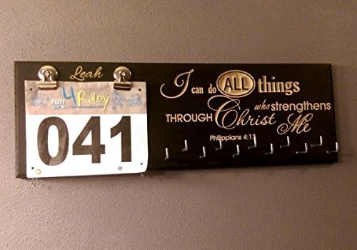 Running Bib Holder, Running Medal Holder, Racing Medal Holder, Bib Holder, Bib Hanger, Racing Bib Holder, I can do all things through Christ