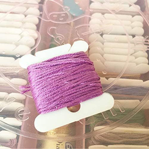UOOU 100 Pieces Plastic Bobbins, Card Thread Holder Embroidery Thread Cards Cross Stitch Bobbins with Floss Winder for Embroidery Floss Cotton Thread Organizer - Thumbnail 4