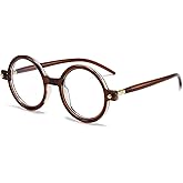 JOVAKIT Retro Round Blue Light Glasses for Women Men Fashion 90s Round Frame Glasses Style Computer Eyeglasses