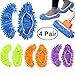 FEATHERHEAD Bontip 4 Pairs (8 Pieces) Unisex Washable Dust Mop Slippers Shoes Microfiber Cleaning House Mop Slippers Multifultional Floor Cleaning Shoes Cover for House Kitchen Office (Free Size)