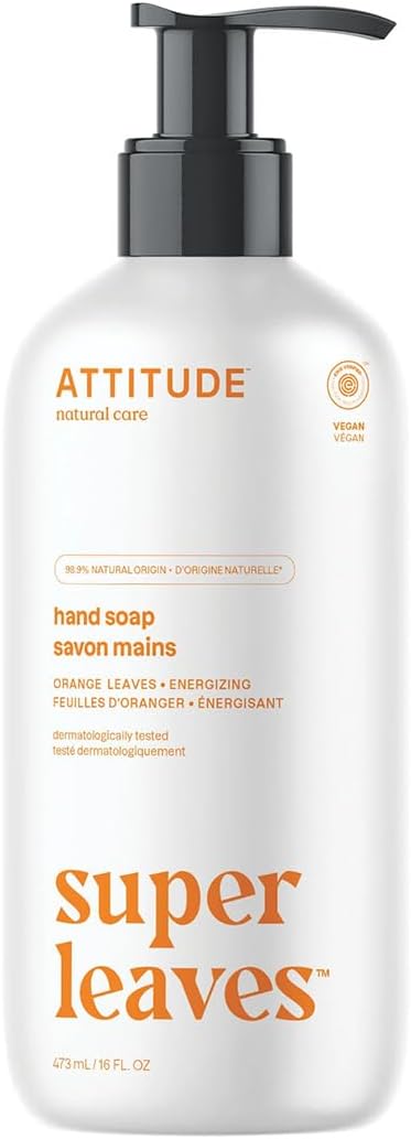 ATTITUDE Super Orange Leaves Natural Hand Soap 475ml EWG Verified Hypoallergenic